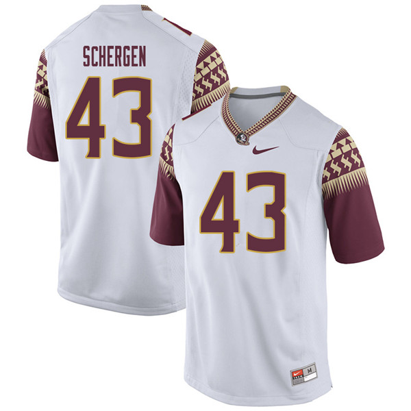 Men #43 Joseph Schergen Florida State Seminoles College Football Jerseys Sale-White - Click Image to Close